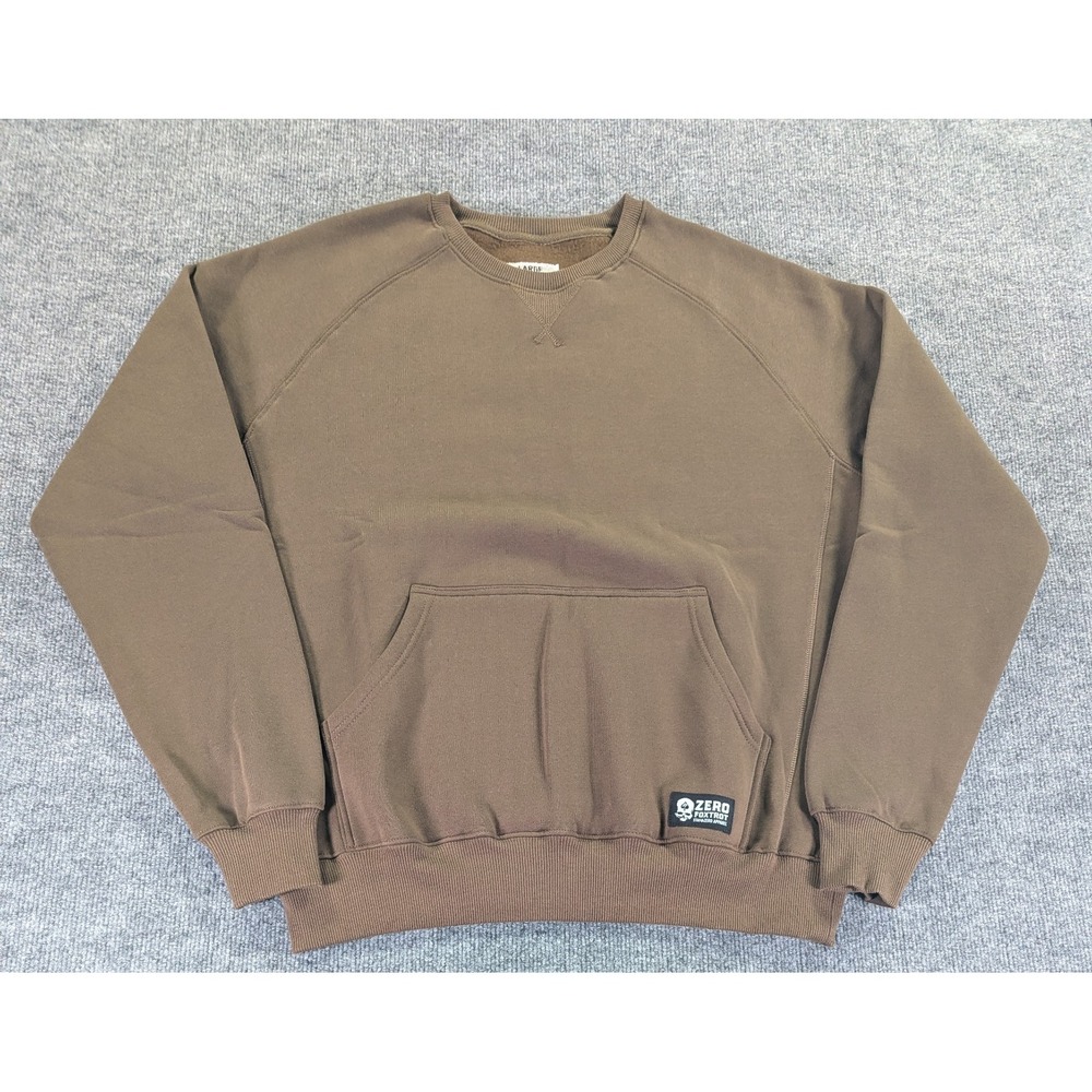 Zero Foxtrot Smuggler Fleece Crewneck Sweatshirt Men's Size Large Brown